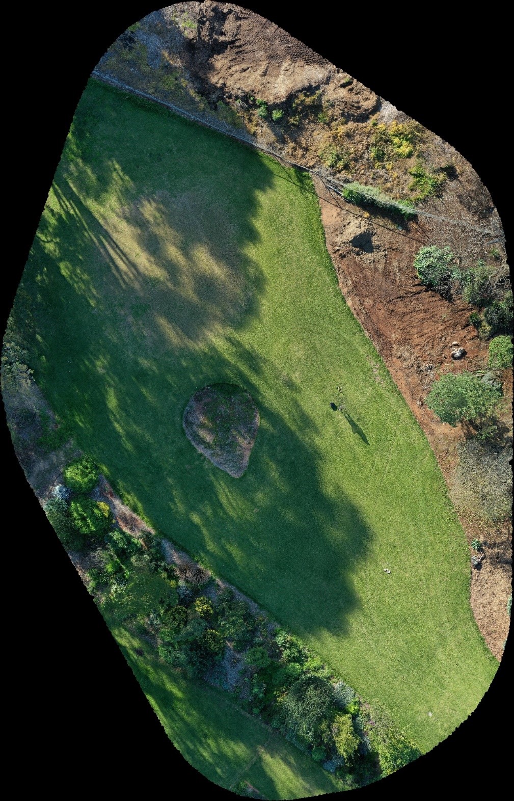 Orthostatic view of a golf fairway area at Urrbrae showing a site of images using different cameras and processing