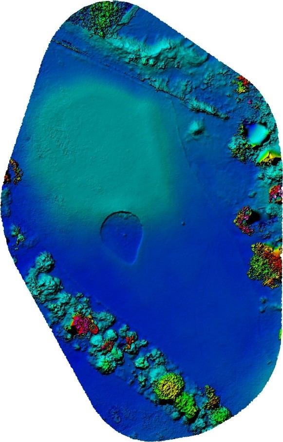 A golf fairway area at Urrbrae and show a site of images using different cameras and processing - Height colour map